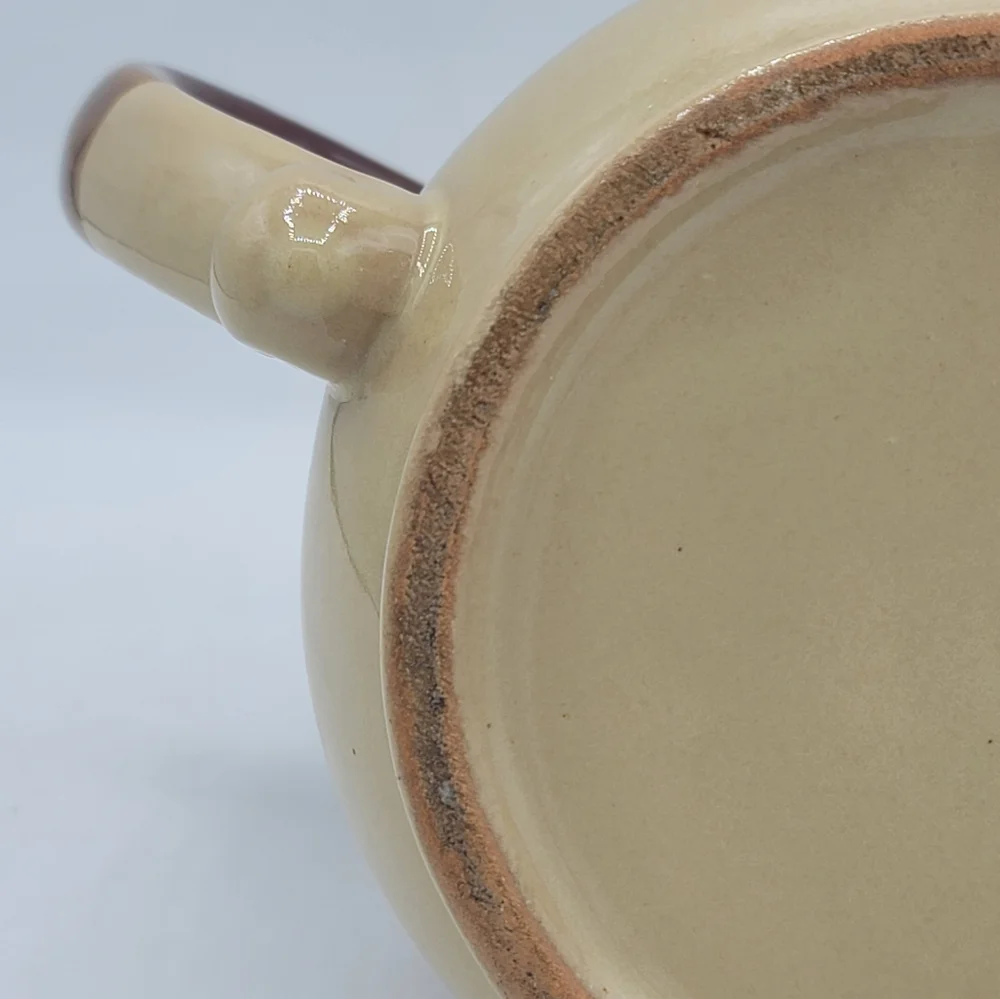 Brown Drip Glaze Round Stoneware Teapot Lid Retro Kitchen Rustic 70s Vintage